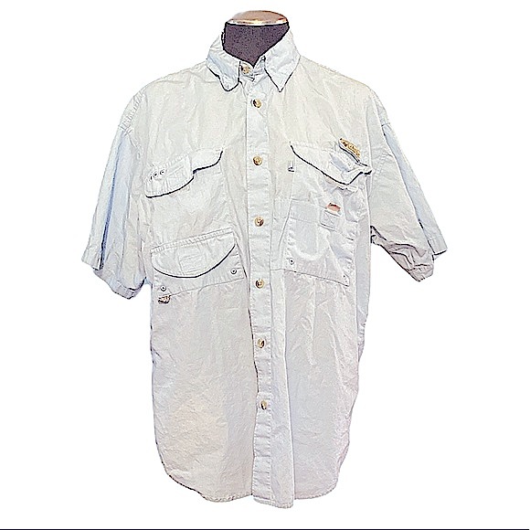 Columbia | Men’s Short Sleeve Shirt | Performance Fishing Gear | Lt Blue, Size M - Picture 1 of 4